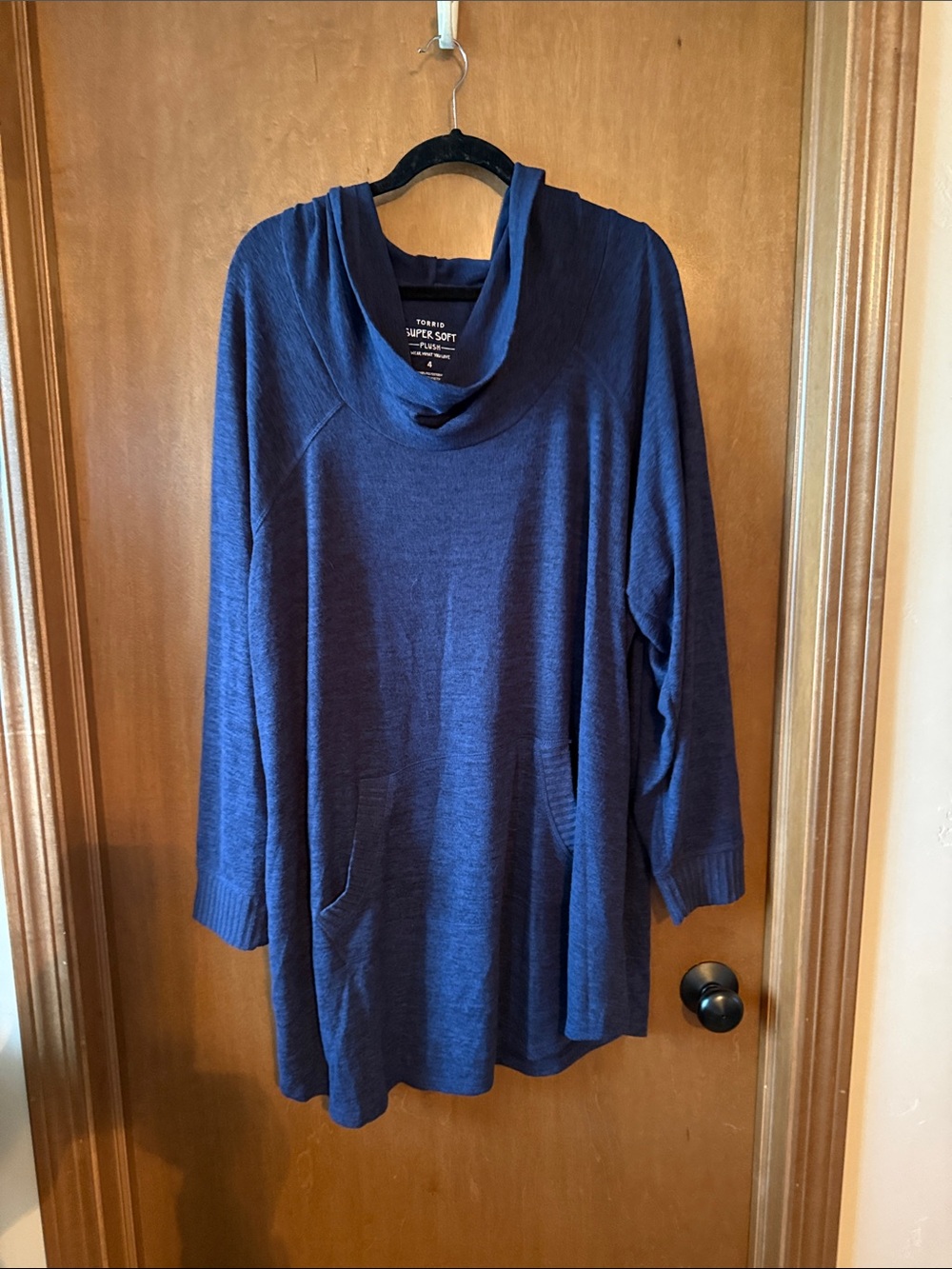 torrid Navy Blue Cowl Neck Tunic Sweater